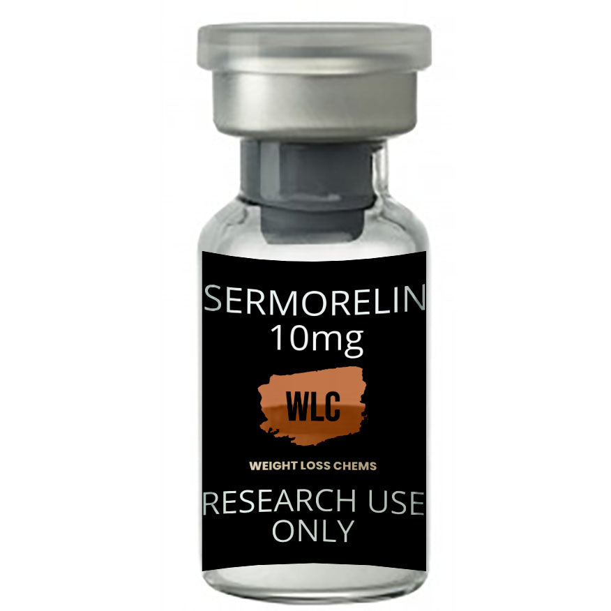 SERMORELIN 10mg vial for research use only.  Weight Loss Chems product.