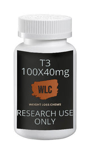 T4 tablets 40mcg x 100: 100 tablets of 40mcg T4 in a white bottle. Weight Loss Chems. Research use only.
