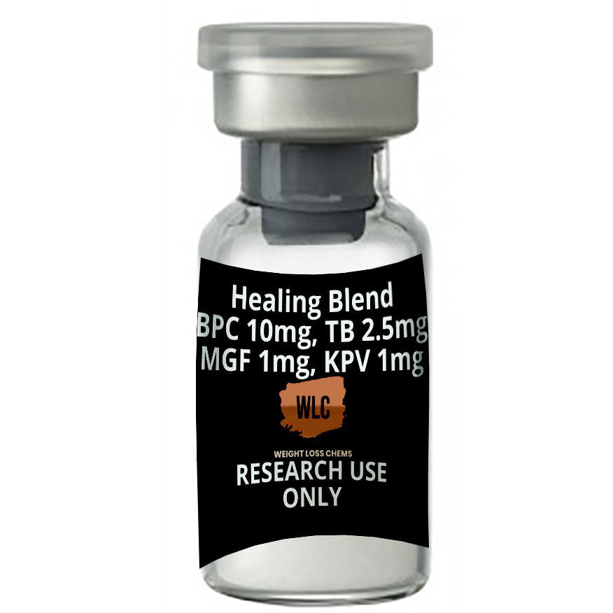 Healing Blend BPC157+TB500+KPV+MGF: Vial of peptide blend for research use only